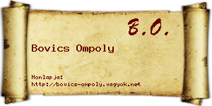 Bovics Ompoly névjegykártya